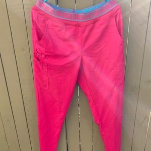 Bright pink scrub pants!